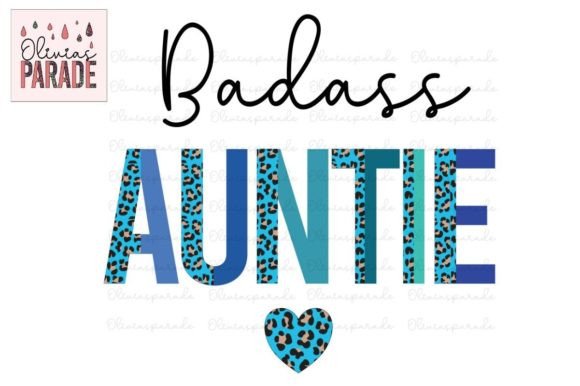 Badass Auntie Blue Leopard Print Boy Png