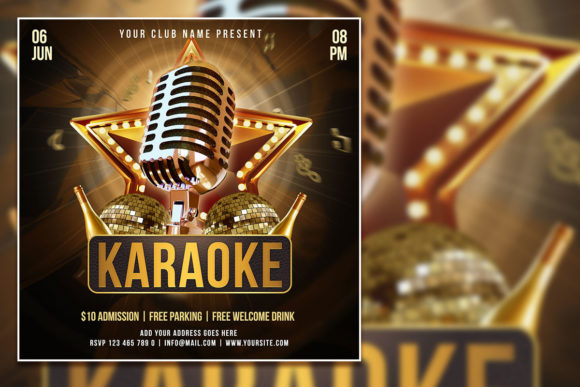 Creating a Creative Karaoke Social Media Post and Editable Karaoke Podcast Flyer Template