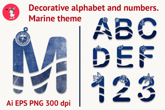 Decorative Alphabet and Numbers. Marine: A Strategic Design Tool for Creativity and Branding