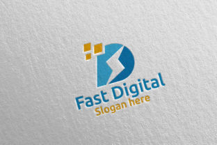 Fast Digital Letter D Digital Logo 81