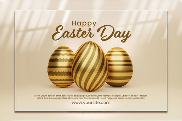 Gold Style Easter Day Flyer Template