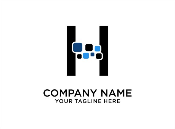 Letter H Digital Logo Design Template